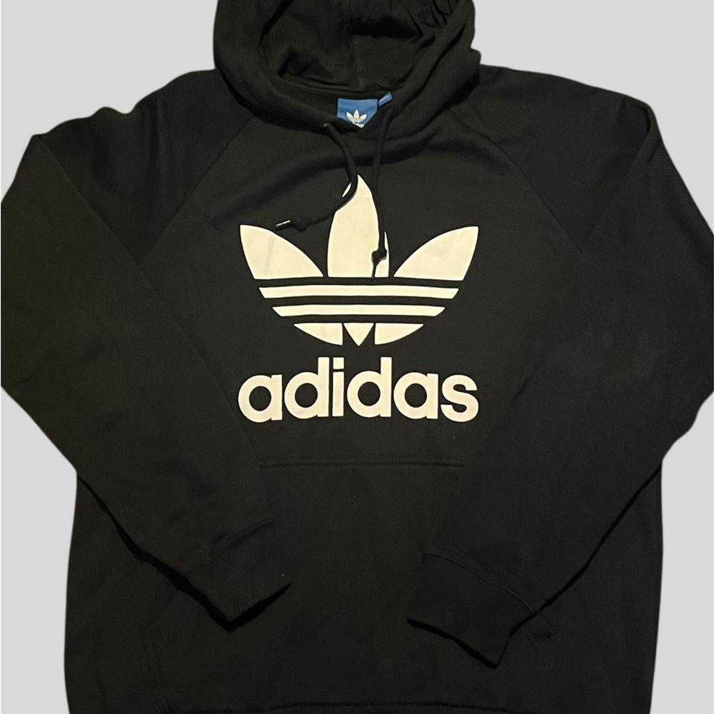 Adidas Black and White Logo Hoodie
